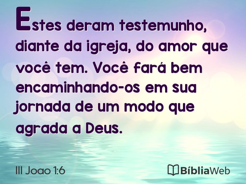 III Joao 1:6 em imagem para compartilhar