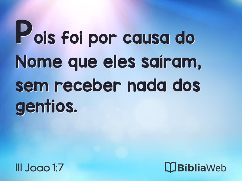 III Joao 1:7 em imagem para compartilhar