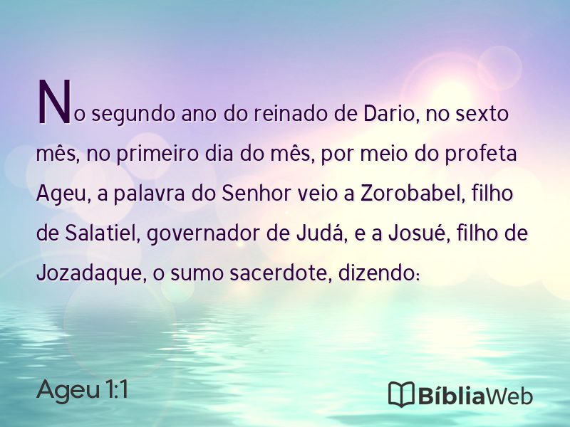 Ageu 1:1 em imagem para compartilhar