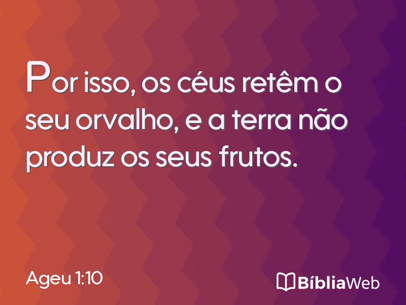 Ageu 1:10 em imagem para compartilhar