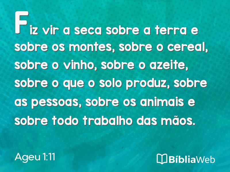 Ageu 1:11 em imagem para compartilhar