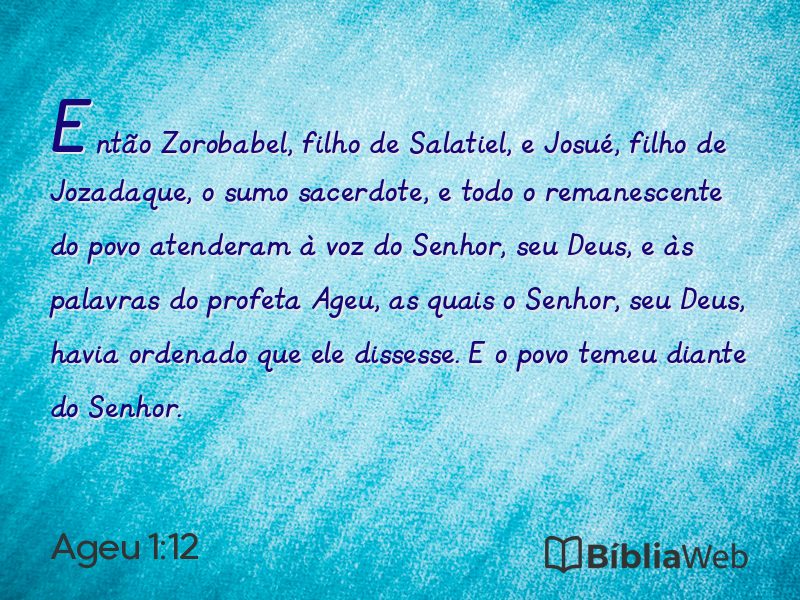 Ageu 1:12 em imagem para compartilhar