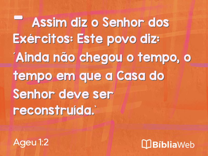 Ageu 1:2 em imagem para compartilhar