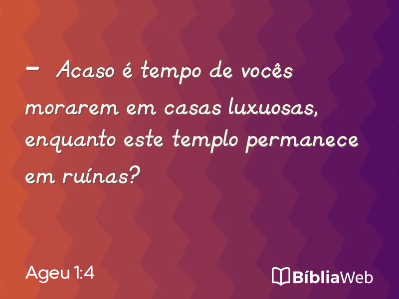 Ageu 1:4 em imagem para compartilhar