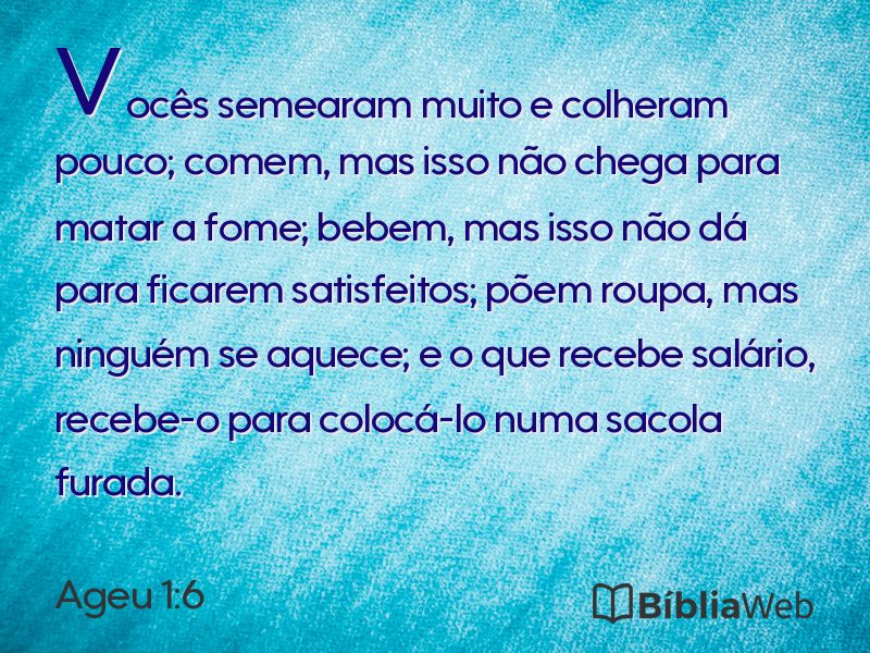 Ageu 1:6 em imagem para compartilhar