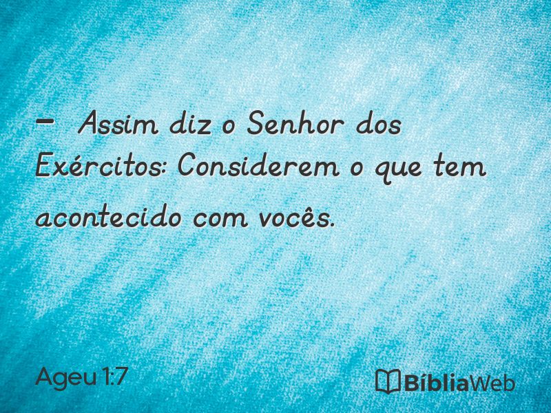 Ageu 1:7 em imagem para compartilhar