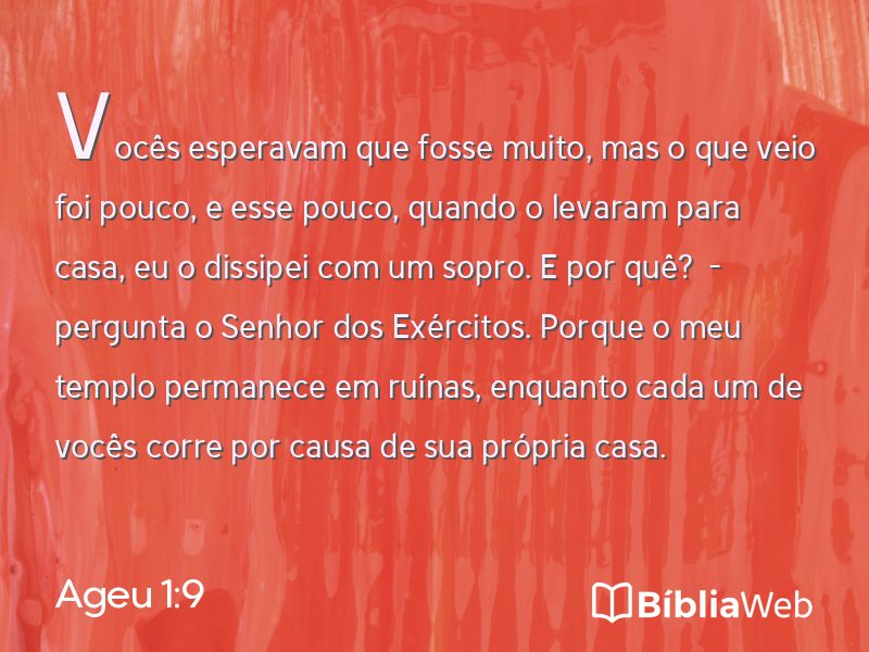 Ageu 1:9 em imagem para compartilhar