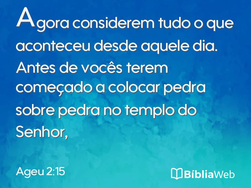 Ageu 2:15 em imagem para compartilhar
