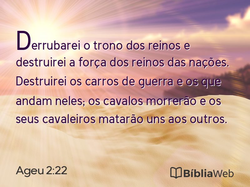 Ageu 2:22 em imagem para compartilhar