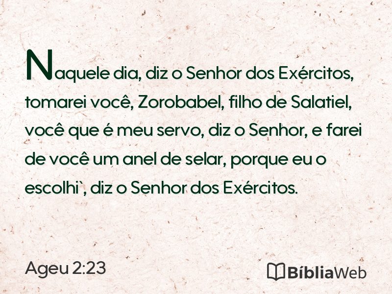 Ageu 2:23 em imagem para compartilhar