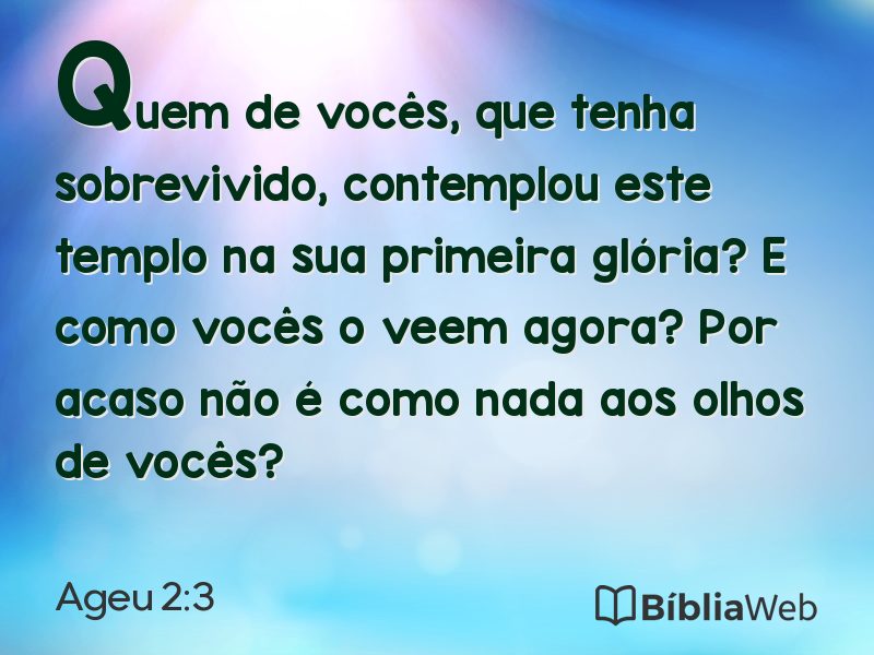 Ageu 2:3 em imagem para compartilhar