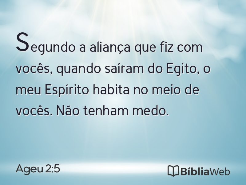 Ageu 2:5 em imagem para compartilhar