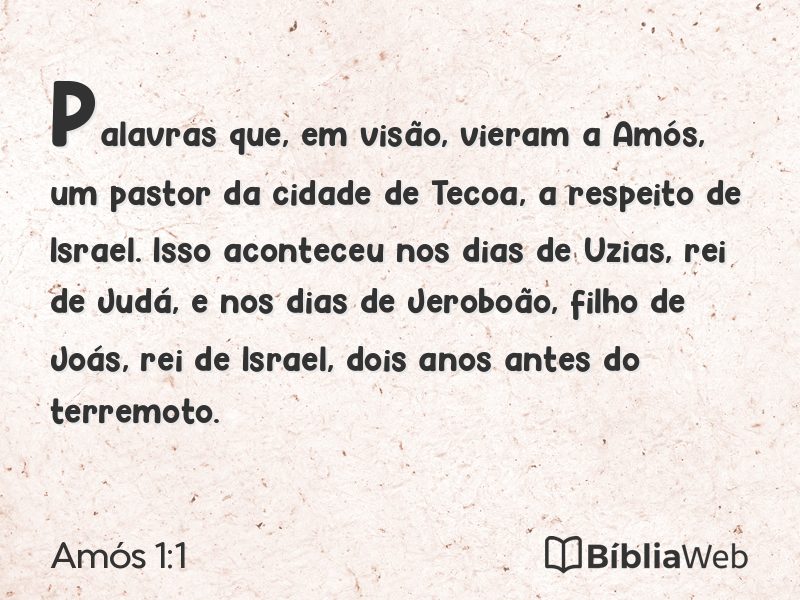 Amós 1:1 em imagem para compartilhar