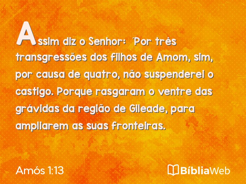 Amós 1:13 em imagem para compartilhar