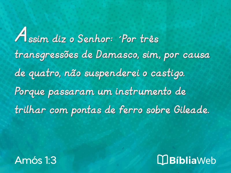 Amós 1:3 em imagem para compartilhar