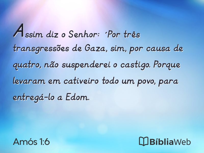 Amós 1:6 em imagem para compartilhar