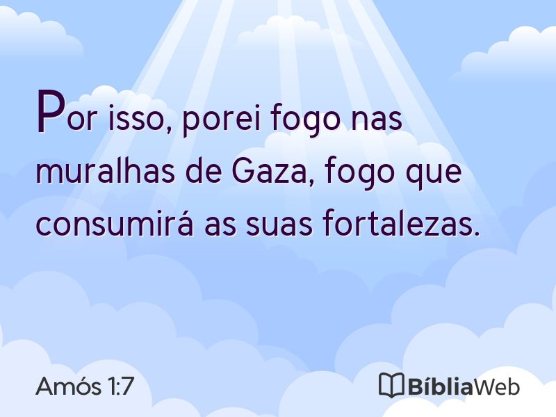 Amós 1:7 em imagem para compartilhar