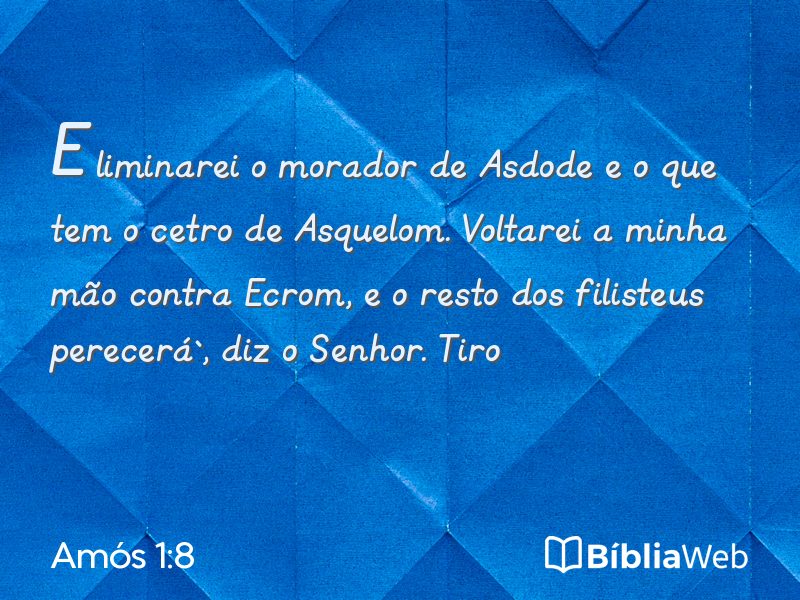 Amós 1:8 em imagem para compartilhar