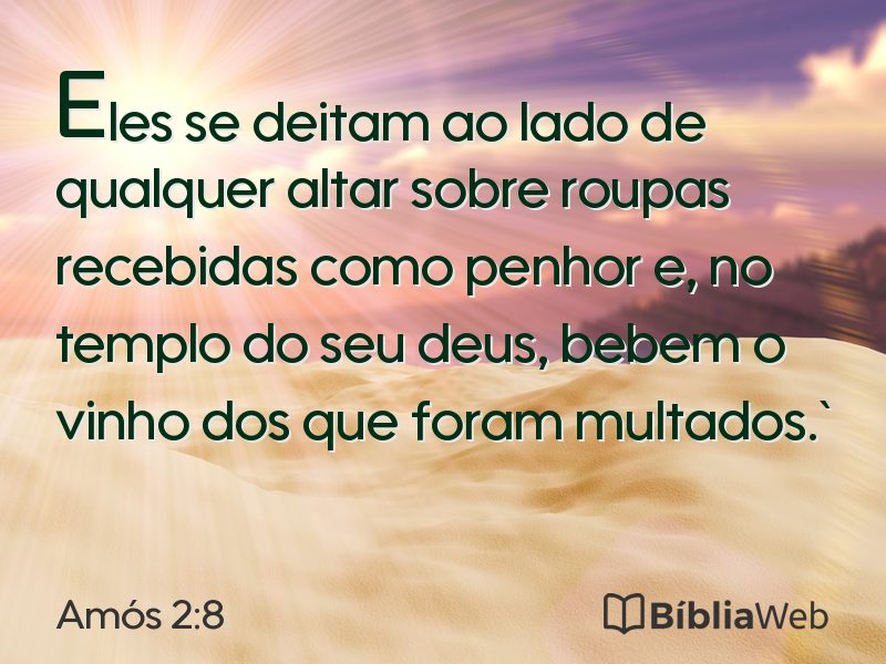 Amós 2:8 em imagem para compartilhar