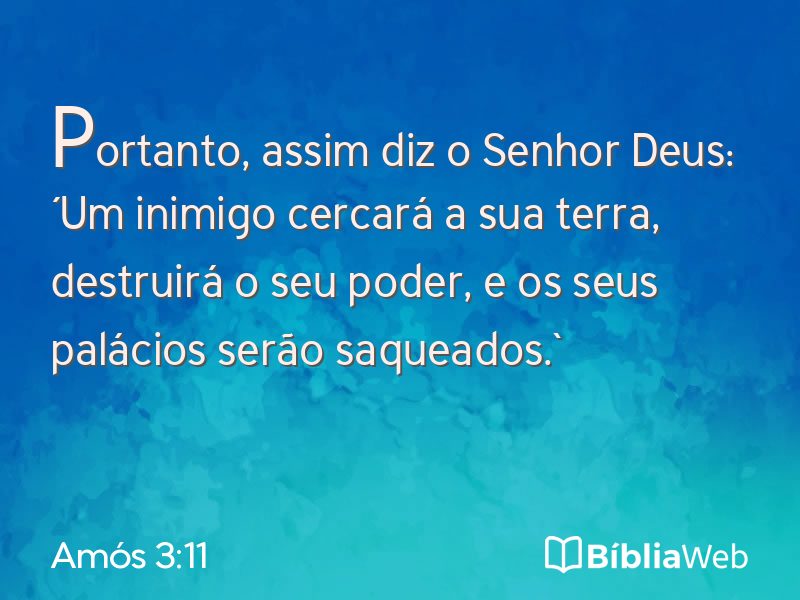 Amós 3:11 em imagem para compartilhar