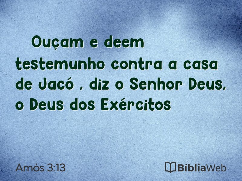Amós 3:13 em imagem para compartilhar