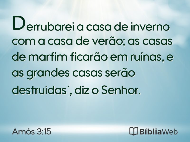 Amós 3:15 em imagem para compartilhar