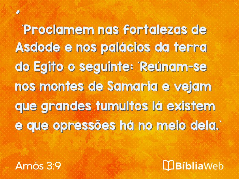 Amós 3:9 em imagem para compartilhar