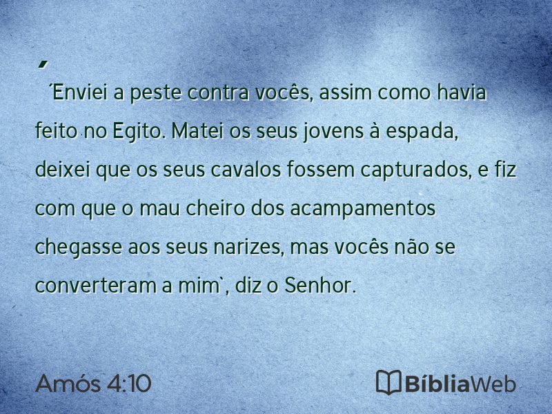 Amós 4:10 em imagem para compartilhar