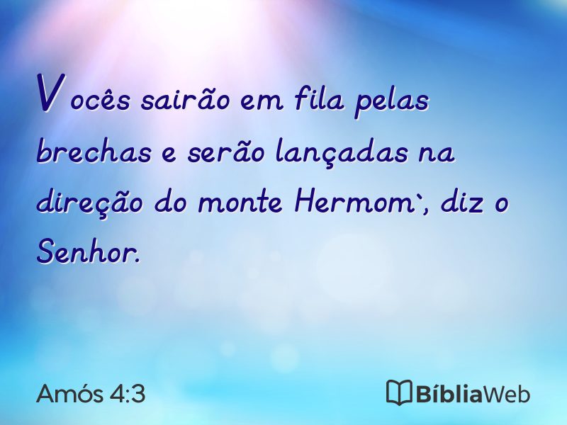 Amós 4:3 em imagem para compartilhar
