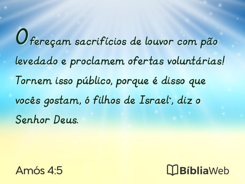 Amós 4:5 em imagem para compartilhar