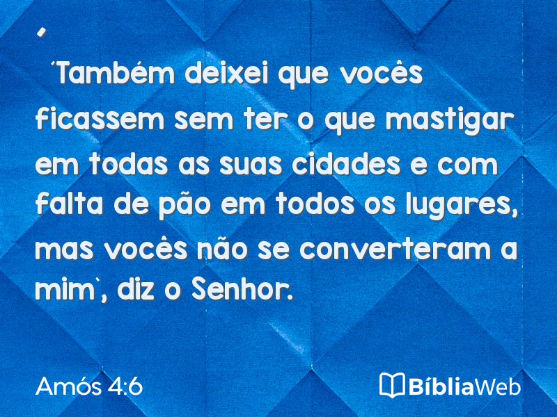 Amós 4:6 em imagem para compartilhar