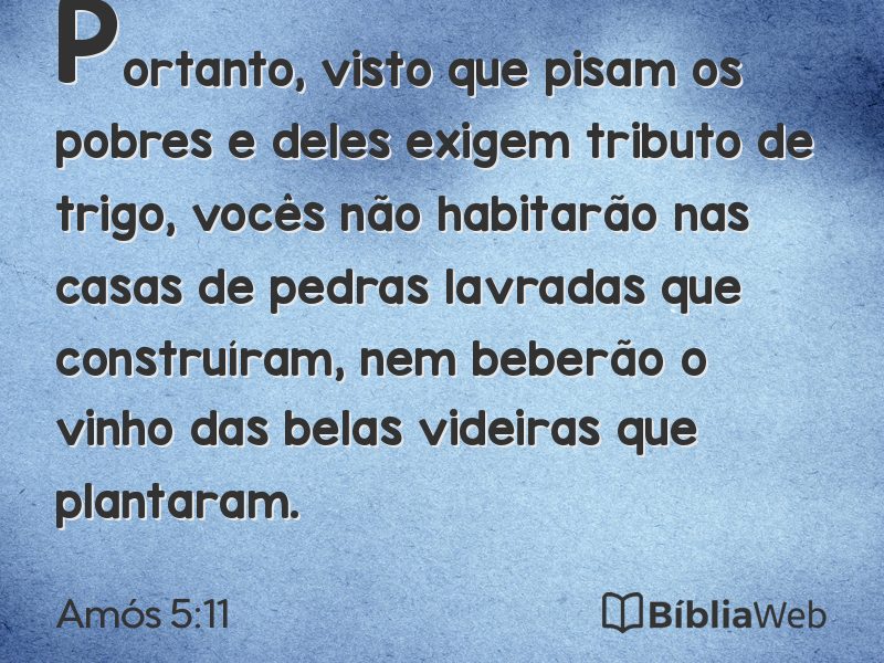 Amós 5:11 em imagem para compartilhar