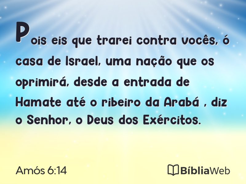 Amós 6:14 em imagem para compartilhar