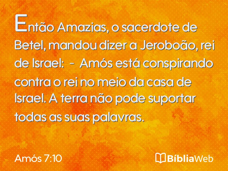 Amós 7:10 em imagem para compartilhar