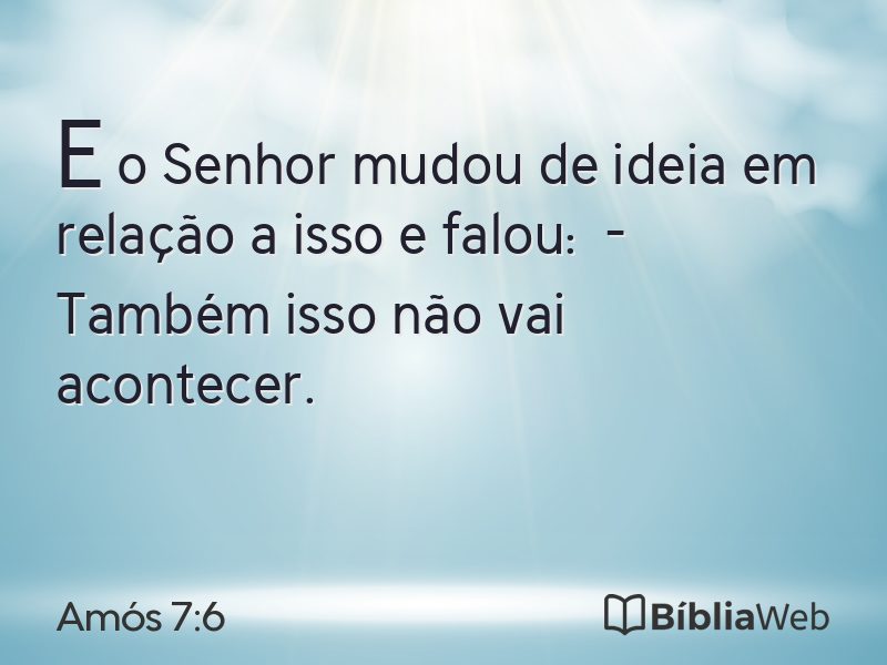 Amós 7:6 em imagem para compartilhar