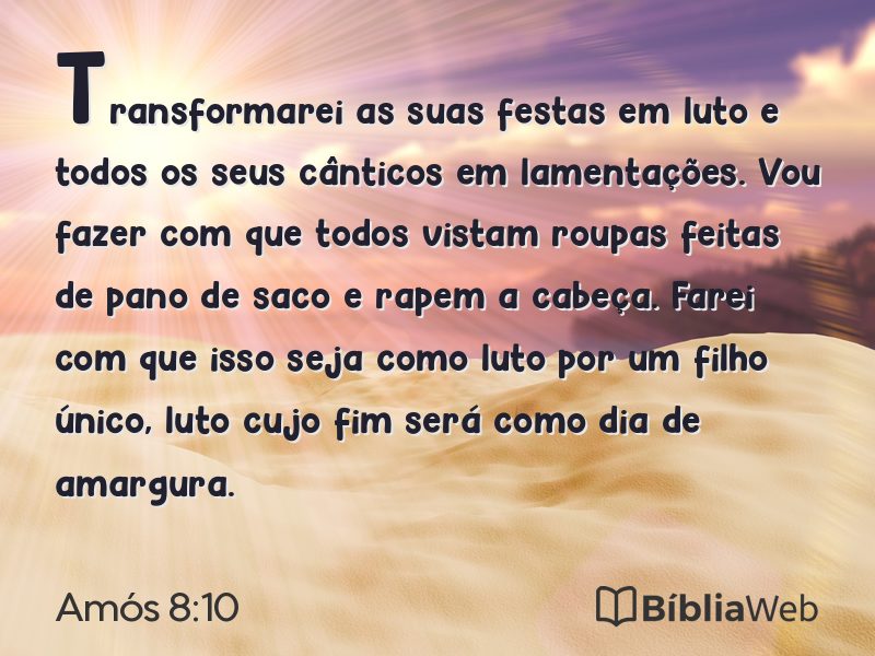 Amós 8:10 em imagem para compartilhar