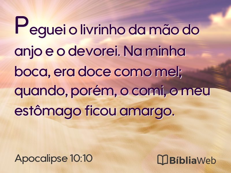 Apocalipse 10:10 em imagem para compartilhar