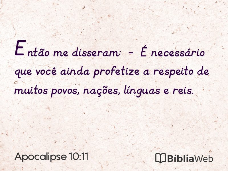 Apocalipse 10:11 em imagem para compartilhar