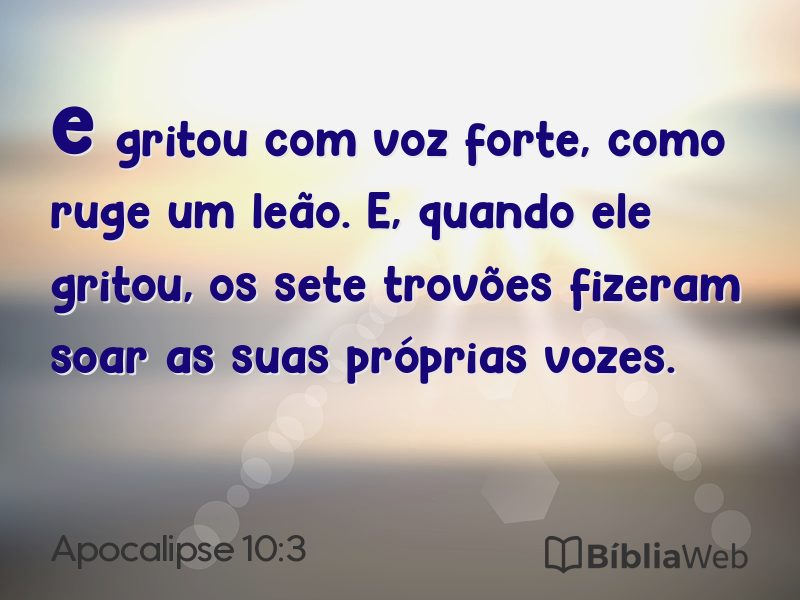 Apocalipse 10:3 em imagem para compartilhar