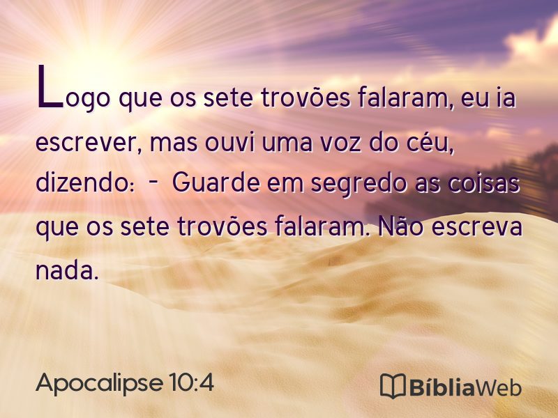 Apocalipse 10:4 em imagem para compartilhar