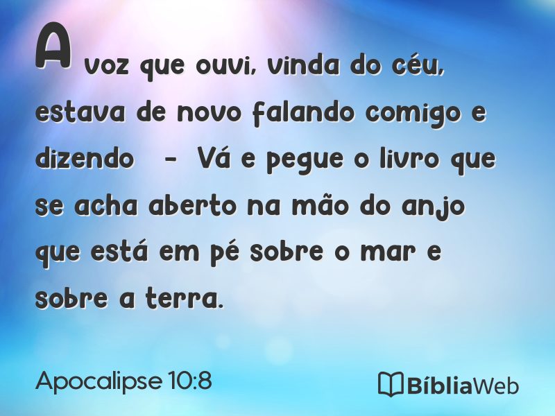 Apocalipse 10:8 em imagem para compartilhar