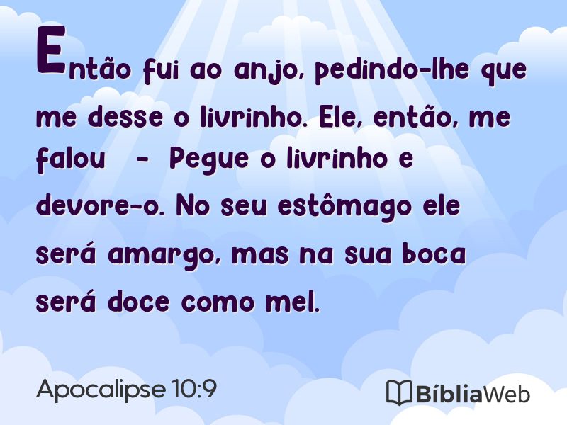 Apocalipse 10:9 em imagem para compartilhar