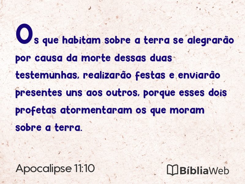 Apocalipse 11:10 em imagem para compartilhar