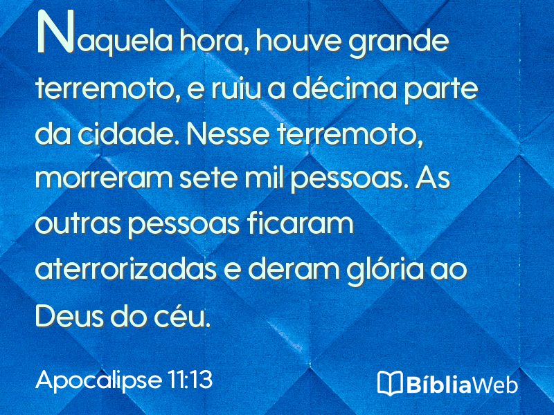 Apocalipse 11:13 em imagem para compartilhar