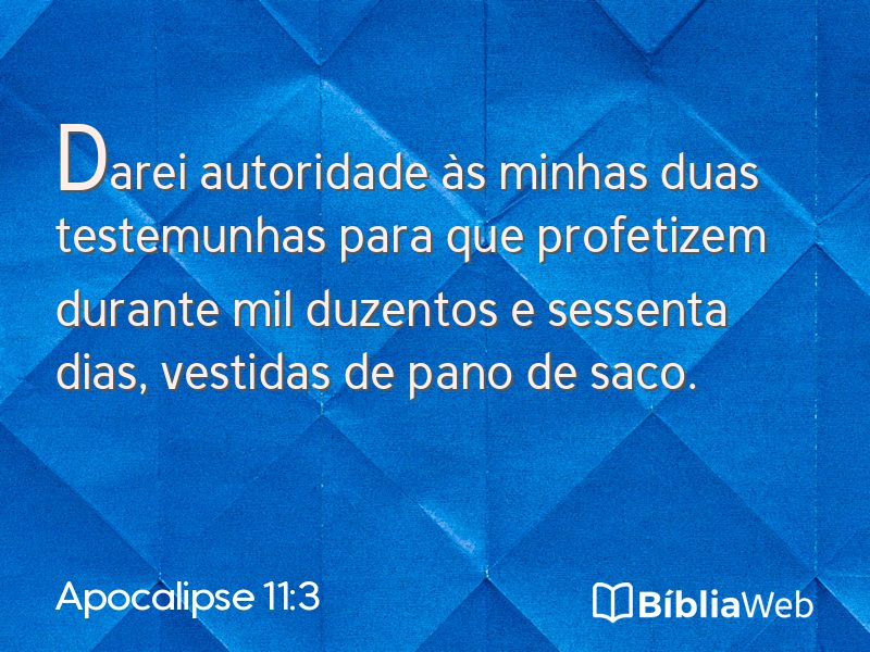 Apocalipse 11:3 em imagem para compartilhar