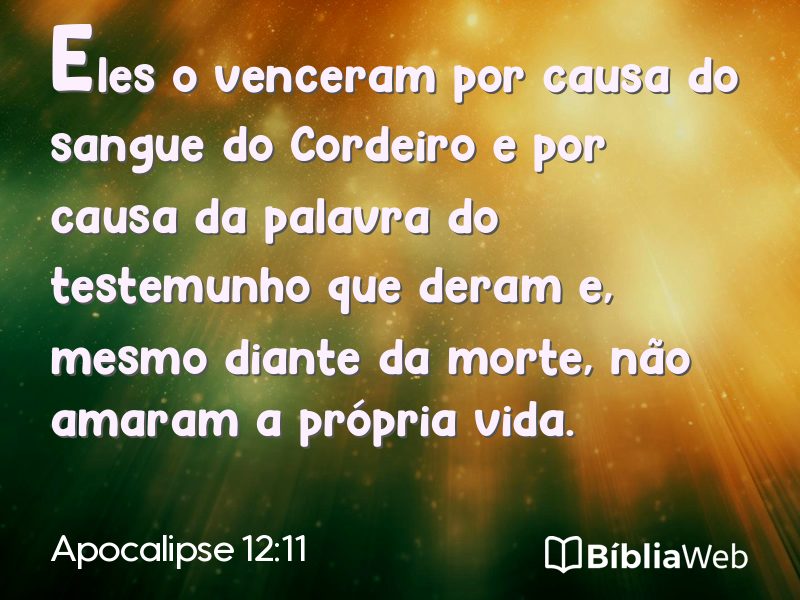 Apocalipse 12:11 em imagem para compartilhar