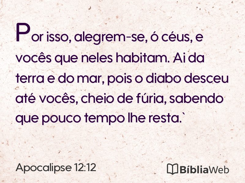 Apocalipse 12:12 em imagem para compartilhar