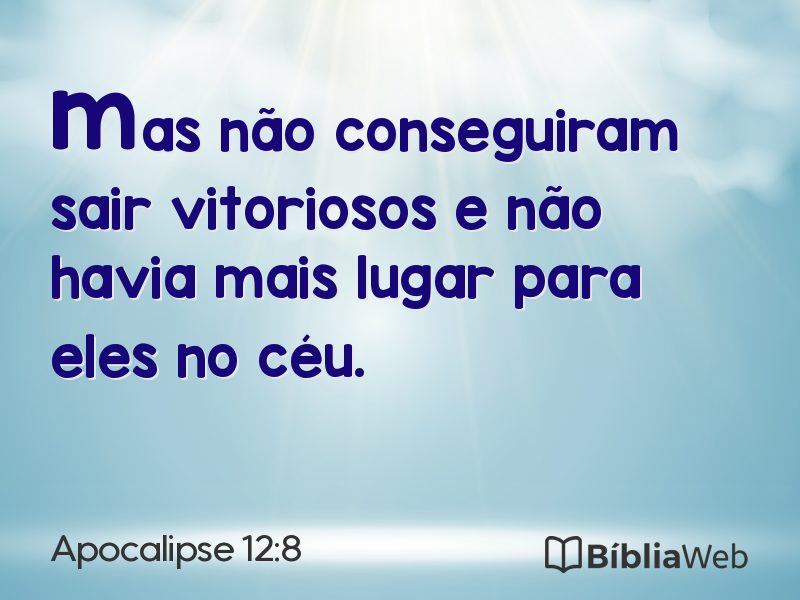 Apocalipse 12:8 em imagem para compartilhar