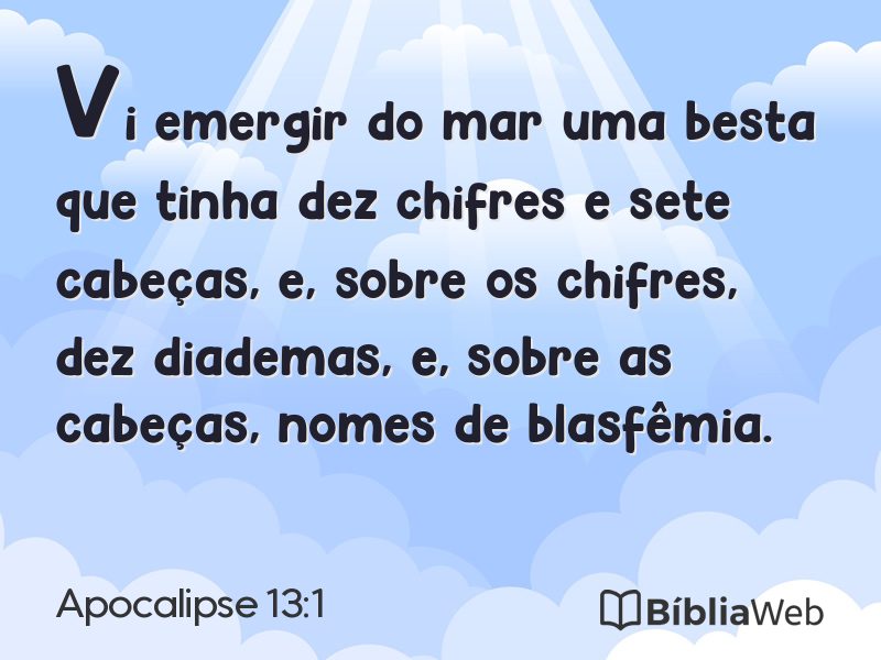 Apocalipse 13:1 em imagem para compartilhar
