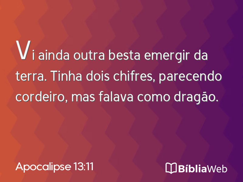 Apocalipse 13:11 em imagem para compartilhar